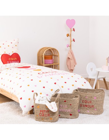 Lot De 3 Paniers Pour Chambre D'enfant Amour Beige Atmosphera