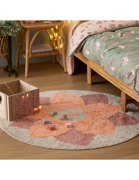 Tapis Rond Pour Chambre D'enfant Fleur D 100 Rose Atmosphera For Kids