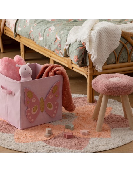 Boîte De Rangement En Velours Papillon Rose Atmosphera For Kids