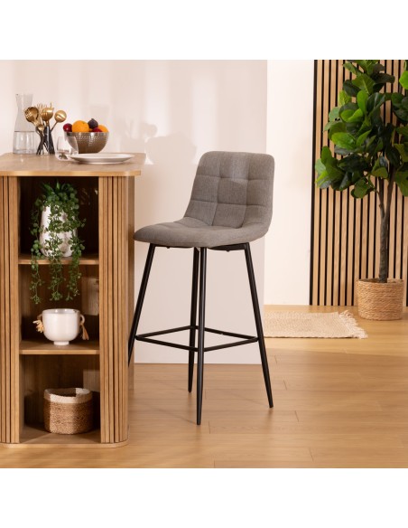 Lot De 2 Chaises De Bar Haute Sirac Gris Atmosphera