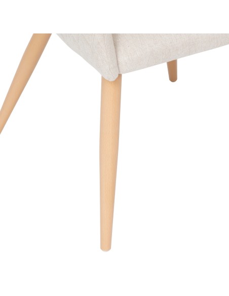 Fauteuil De Diner Marlo En Velours Beige Atmosphera