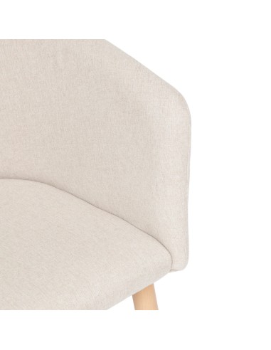 Fauteuil De Diner Marlo En Velours Beige Atmosphera