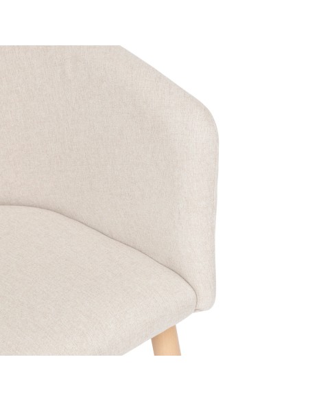 Fauteuil De Diner Marlo En Velours Beige Atmosphera