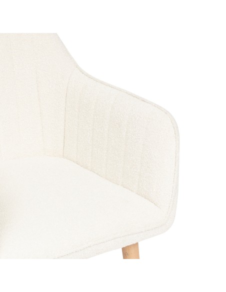 Fauteuil De Diner Bouclette Visoca Blanc Atmosphera