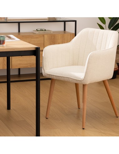 Fauteuil De Diner Bouclette Visoca Blanc Atmosphera