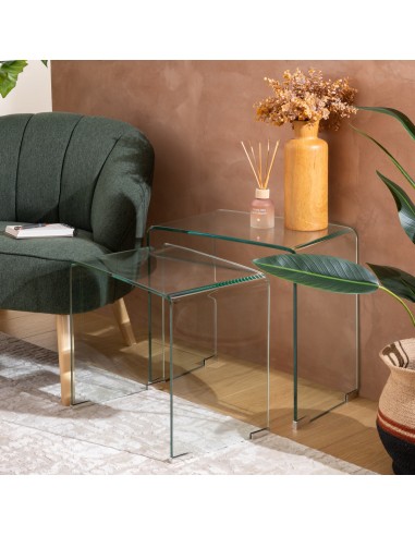Lot De 2 Tables Café Transparent Lenia Atmosphera