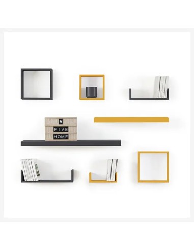 Lot De 3 Étagères Fixy Taille L Noir Five