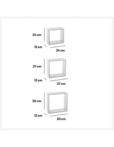 Lot De 3 Étagères Fixy Taille L Blanc Five