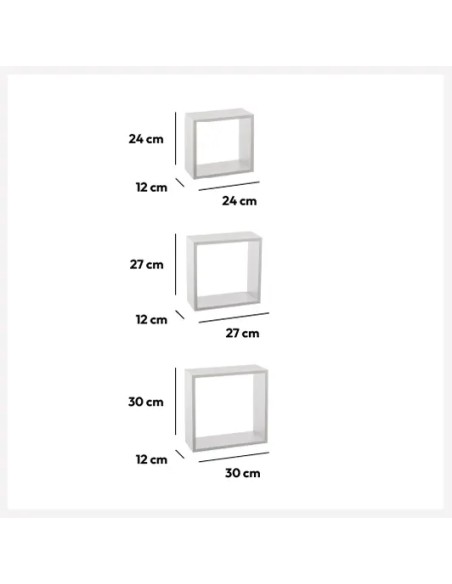 Lot De 3 Étagères Fixy Taille L Blanc Five