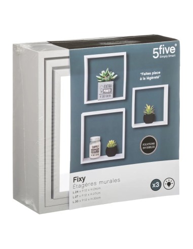 Lot De 3 Étagères Fixy Taille L Blanc Five