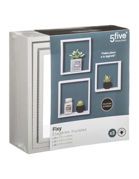 Lot De 3 Étagères Fixy Taille L Blanc Five