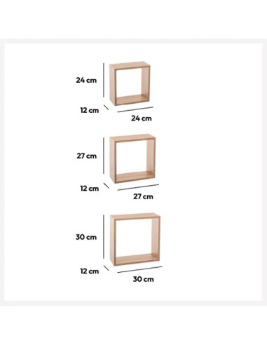 Lot De 3 Étagères Fixy Taille L Natural Five