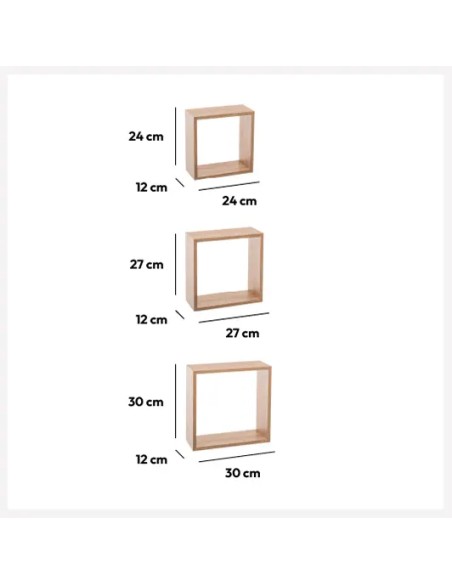 Lot De 3 Étagères Fixy Taille L Natural Five