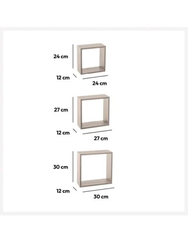 Lot De 3 Étagères Fixy Taille L Gris Five