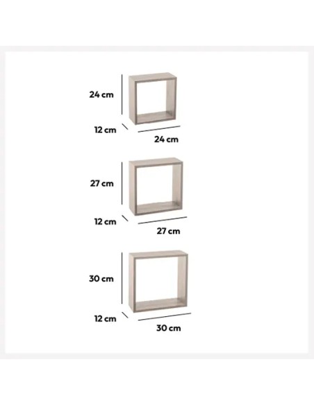 Lot De 3 Étagères Fixy Taille L Gris Five