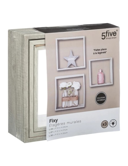 Lot De 3 Étagères Fixy Taille L Gris Five