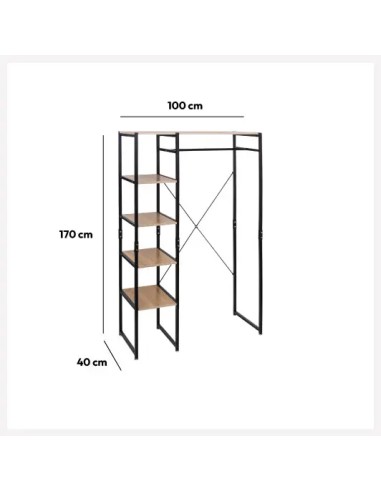 Penderie Avec 5 Étagères Aliaj Noir Five