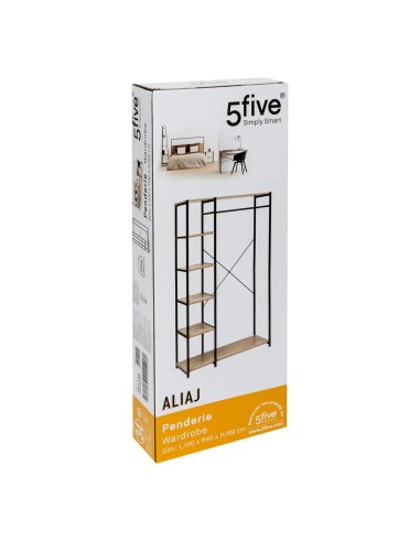 Penderie Avec 5 Étagères Aliaj Noir Five