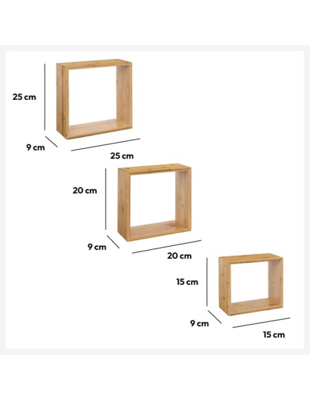 Lot De 3 Étagères Fixy Taille S Beige Five