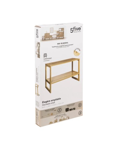 Étagère Empilable 2 Cases Naturel Five