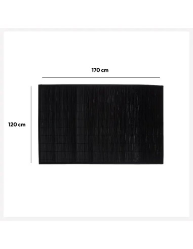 Tapis De Bain En Bambou 120x170 Noir Five