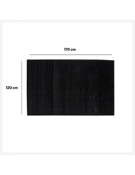 Tapis De Bain En Bambou 120x170 Noir Five