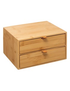 Boite 2 Tiroirs Tidy Smart Bambou Marron Five