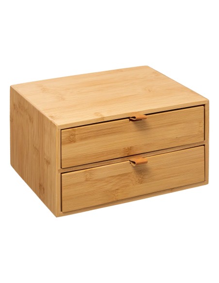 Boite 2 Tiroirs Tidy Smart Bambou Marron Five