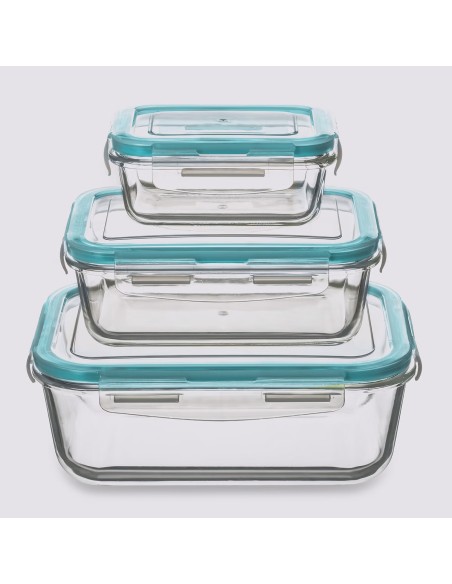 Lot De 3 Boîtes Clipeat En Verre Five