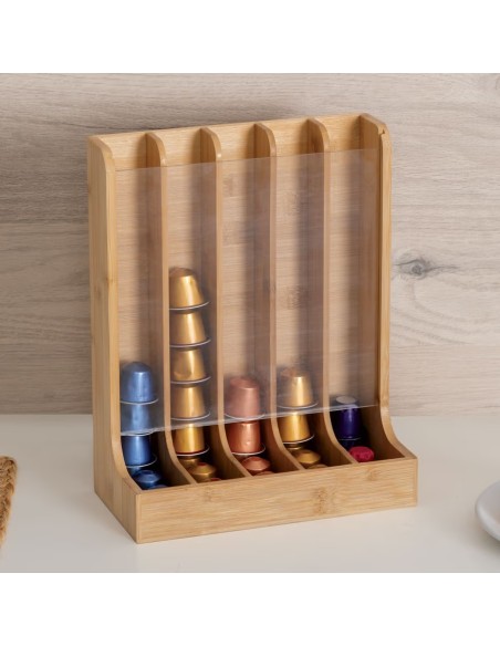 Porte Capsules Pour Espresso En Bambou Five