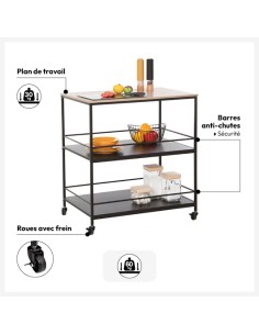 Desserte Grand Modèle 2 Niveaux Aliaj Noir Five 2