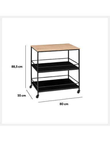 Desserte Grand Modèle 2 Niveaux Aliaj Noir Five