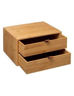 Boite 2 Tiroirs Tidy Smart Bambou Marron Five 2