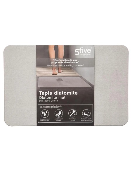 Tapis De Bain 39x60 Diatomite Gris Five