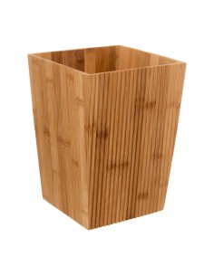 Poubelle Avec Couvercle 6l En Bambou Beige Five 2