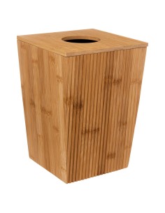 Poubelle Avec Couvercle 6l En Bambou Beige Five