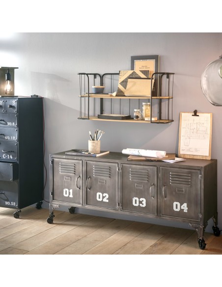 Buffet Bas 4 Portes Sevin Noir Atmosphera