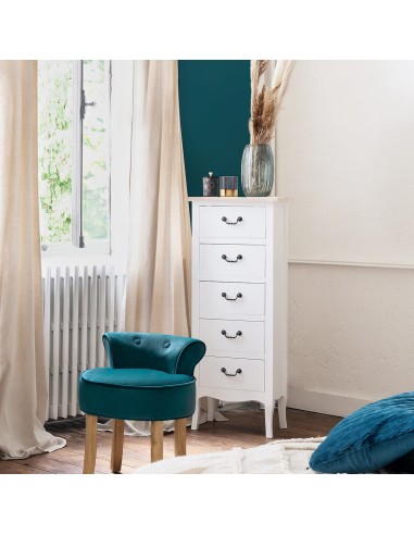 Chiffonnier 5 Tiroirs Chrysa Blanc Atmosphera