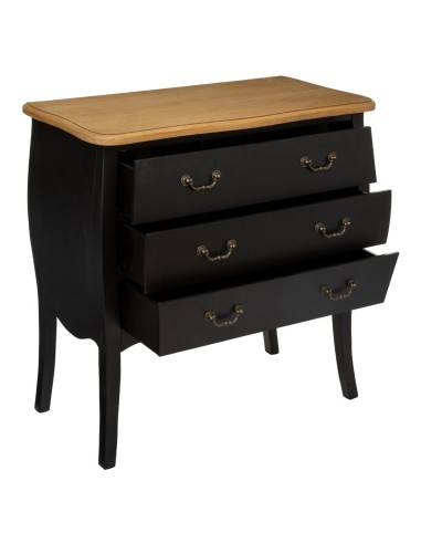 Commode 3 Tiroirs Chrysa Noire Atmosphera