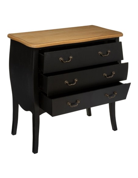 Commode 3 Tiroirs Chrysa Noire Atmosphera