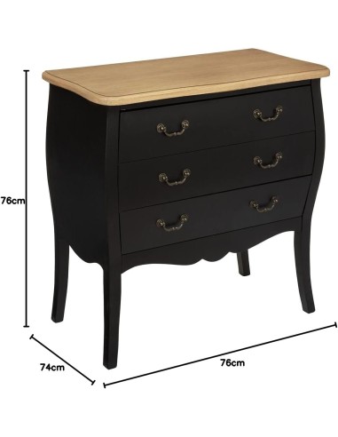 Commode 3 Tiroirs Chrysa Noire Atmosphera