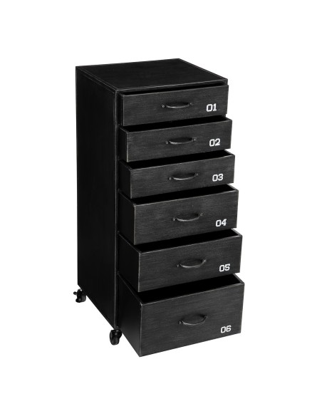 Chiffonnier 6 Tiroirs Sevin Noir Atmosphera