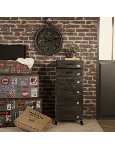 Chiffonnier 6 Tiroirs Sevin Noir Atmosphera 2
