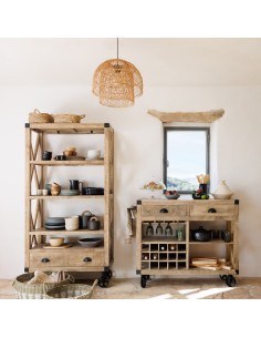 Suspension Kery D38 En Rotin Naturel Atmosphera 2