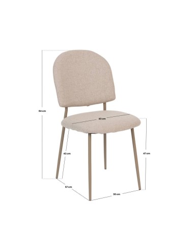 Lot De 4 Chaises De Table Kamili Beige Atmosphera