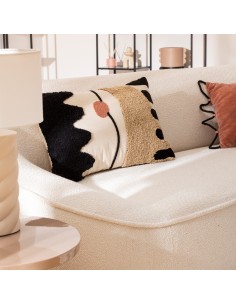 Coussin Décoratif Tresse Wavy Bliss Beige Atmosphera 2