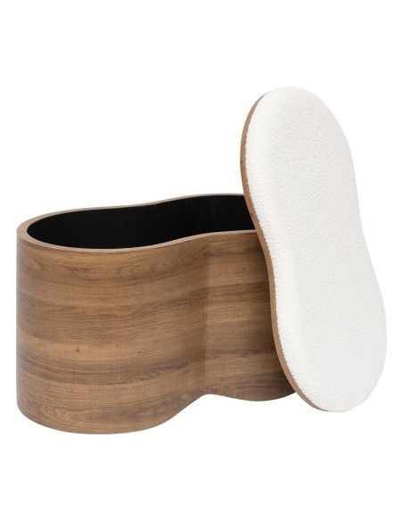 Lot De 2 Poufs Coffres Bouclette Loe Blanc Atmosphera