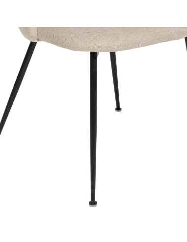 Lot De 4 Chaises De Table Raven En Tissu Beige Atmosphera