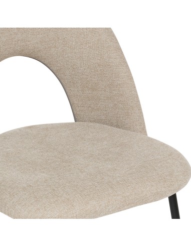 Lot De 4 Chaises De Table Raven En Tissu Beige Atmosphera