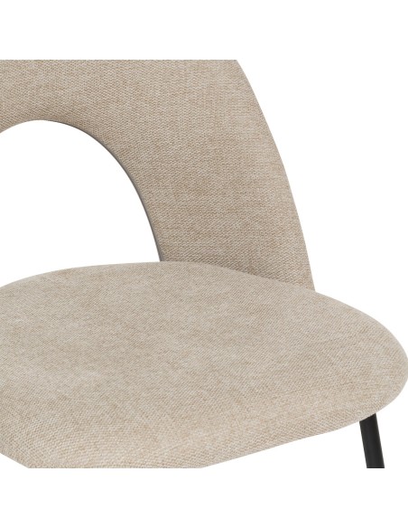 Lot De 4 Chaises De Table Raven En Tissu Beige Atmosphera